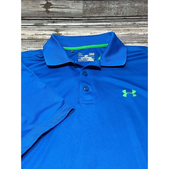 Under Armour Polo Blue GreenSize Large‎ See Pic - Picture 1 of 6